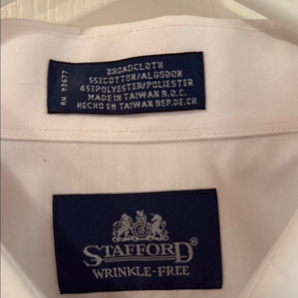 Stafford Men's Dress Shirt - White - Picture 7 of 8